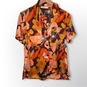 Floral button down blouse